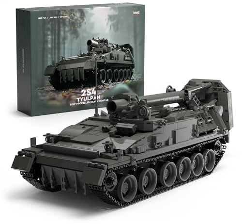 Nifeliz 2S4 mortero Sets de construcción, Modelo de Tanque Militar de colección, Regalo para Adultos Hombres y Mujeres (1438 Piezas, NF10291)