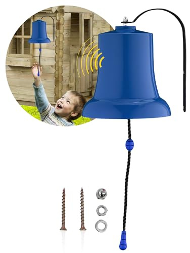 Spielturmking Schiffsglocke Felix, Wetterfestes Spielturm Zubehör, Blau | Mit echtem Geräusch Dank Metallglocke, Glocke für Spielturm, Stabile Metallhalterung, Spielplatz Outdoor, Aufhängen, Klingel
