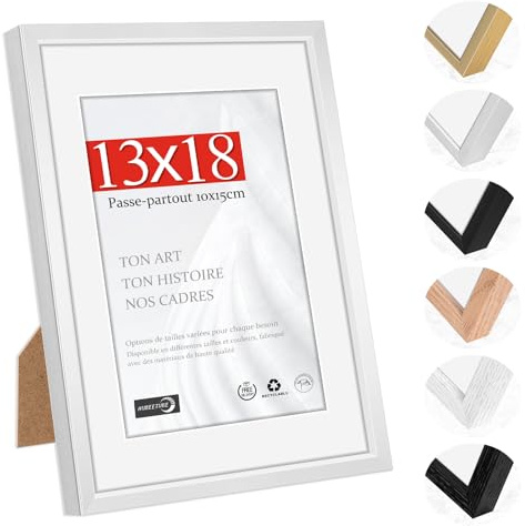 HIMEETIME® 1x Bilderrahmen 13x18 cm,Aluminium,Silber matt,Mittlere Bilderrahmen – Wandmontage oder Tischaufsteller