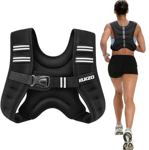 KUKZO Weighted Vest Woman,8 Lb Unisex Reflective Strength Training Weight Vest For Running, Jogging, Cardio & Workouts