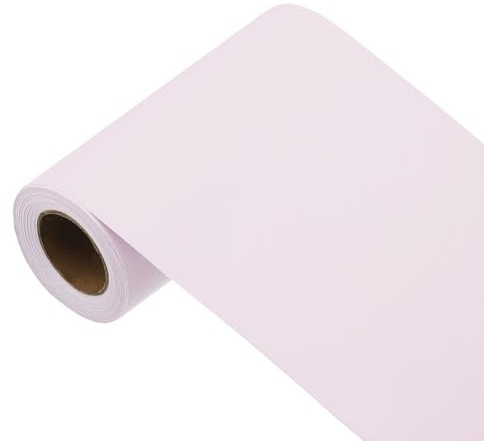 sourcing map Papier peint rose clair, 500,4 x 9,9 cm, papier peint autocollant en vinyle de couleur unie, décoration murale pour revêtement mural