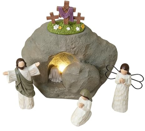 Glleneskt Presepe Di Pasqua, Presepe Della Resurrezione Di Pasqua In Resina, Artigianato Religioso Rimovibile, Decorazione Cristiana Per Casa, Ufficio, Tavolo