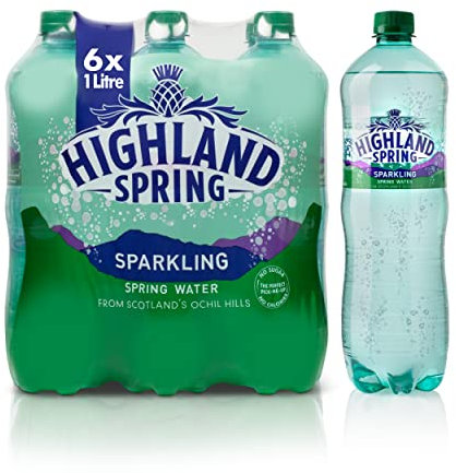 Highland Spring Sparkling Water, 1 l, Pack of 6