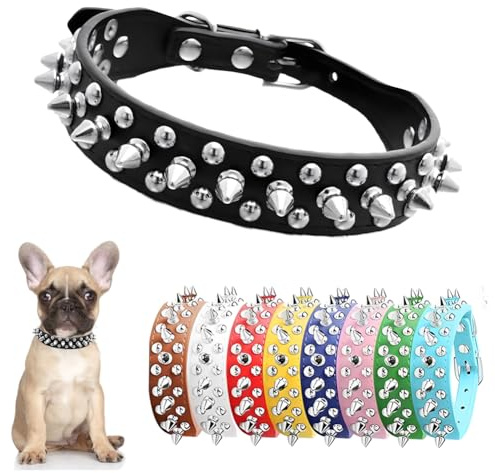 Spiked Dog Collar for Small Dogs Studded Spike Collar for Dogs Cat Black XS