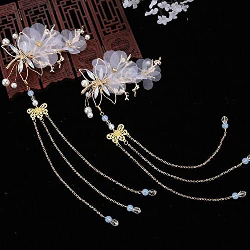Haarnadel im antiken Stil mit Quaste, lange Kette, Perlen, baumelnder chinesischer Hanfu-Kopfschmuck