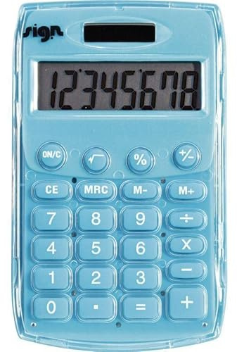 Calculatrice de poche bleue