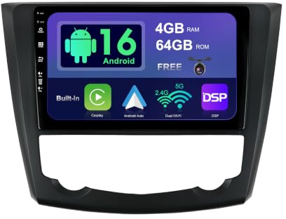 SXAUTO Android 14 IPS Autoradio Per Renault Kadjar (2015-2019) - 2G+32G - Senza fili Carplay & Android Auto - GRATUITI Telecamera - DAB Fast-boot Volante DSP WIFI Bluetooth EQ - 2 Din 9 Pollici