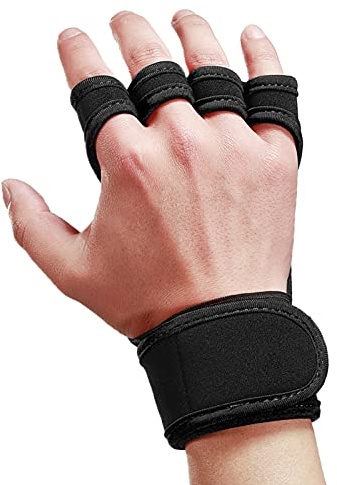 Fesjoy Gants de levage, gants de levage, gants d'entraînement avec bande de poignet intégrée, protection antidérapante pour les mains pour soulever des poids Powerlifting Pull ups