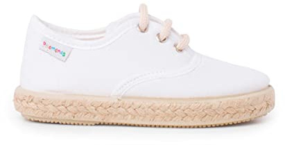 Pisamonas Zapatillas Lona Cordones Suela Alpargata Talla 36 Color Blanco