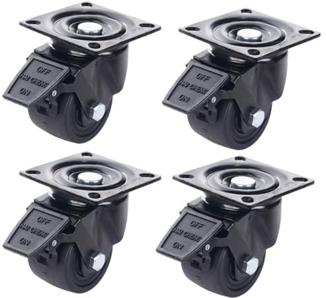 HOANYNGX Casters Heavy Duty Caster Wheels Load Capacity 4400lbs, Set of 4 Swivel Castors with Brake for Wheelbarrows, Workbenches, Furniture, Smooth Silent Rolling Nylon Wheels 2Inch、3 Inch(2.5inch)