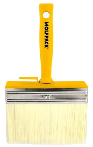 Pinceau Professionnel pour plafonds 150 x 50 mm. Poils Blancs. Manche Ergonomique, avec Crochet. Pinceau Peintre Professionnel