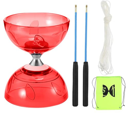 KBIBCK Diabolo Cuscinetto a Sfera Kit Giocoleria Triplo Cuscinetto Diabolo Luminoso per Bambini Adulti Principianti Professionali
