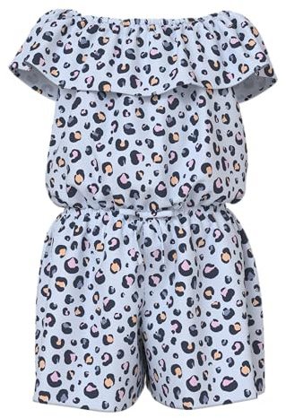 NAME IT Mädchen Nkfvinaya Ss Playsuit Fffff Noos, Ancient Water, 164 cm