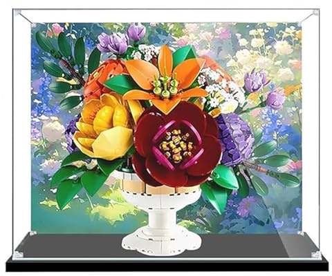 Transparent Acrylic Display Case for Lego 10345 Flower beds Model, Clear Box, Storage Box, Dustproof Box (Model not Included)