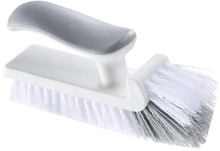 Cepillo para lechada, cepillo para fregar esquinas, cepillos para limpieza de grietas, depurador de línea de lechada en forma de V para limpieza profunda de azulejos, ducha, cocina (Blanco Gris)