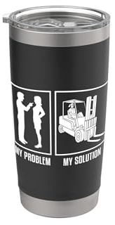 Mi problema Mi Pictograma Mamá Papá Operador de montacargas Vaso térmico de acero inoxidable de doble pared