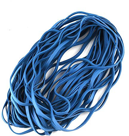 Coopay 12 Inches Extra Large Rubber Bands, 30 Pieces Heavy Duty Trash Can Band Bulk, Strong Elastic for Office Supply School Home, Garbage Cans, File Folders (Blue)