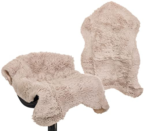 Brandsseller Lammfellimitat-Teppich 60x90 cm – Flauschiger Hochflor Teppich aus Kunstfaser – Weiche, warme Deko-Auflage für Boden, Sofa, Sessel & Bett – Waschbar – Für Indoor & Outdoor – Taupe/Grau