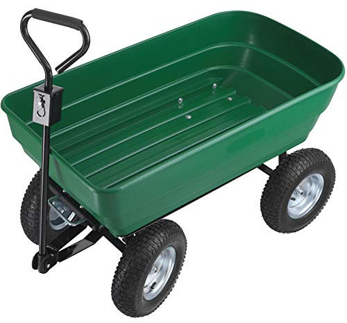 tectake® Bollerwagen, Handwagen, Transporter mit Kippfunktion, Rollwagen mit Lenkachse, Trolley, als Einkaufswagen, Bastelwagen, Transportkarre, Gartenwagen, Einkaufstrolley - Belastbarkeit 300kg