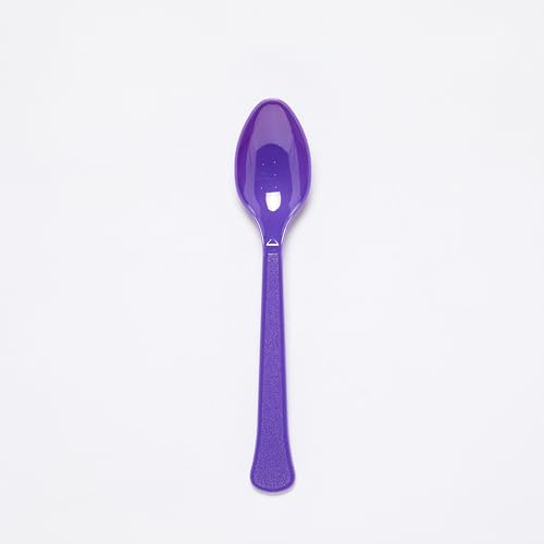 Amscan 9915409-213 - Purple Eco-Friendly Re-usable Dishwasher Safe Plastic Party Spoons - 24 Pack