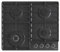Gorenje Placa de gas, 60 cm, acero inoxidable negro, 4 quemadores, control frontal, seguridad completa - GW642AB