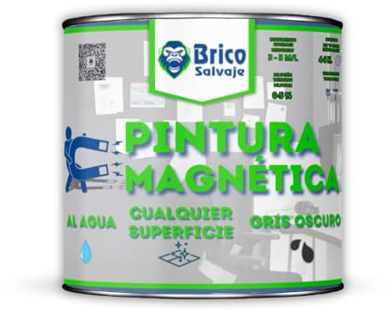 BRICOSALVAJE Peinture magnétique multi-surfaces gris foncé mat 750 ml, application facile