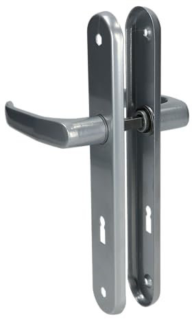 MonJar Langschild Türbeschlag Türdrücker Türgriff Türklinke Drückergarnitur Links Rechts 72mm (Buntbart BB Silber)