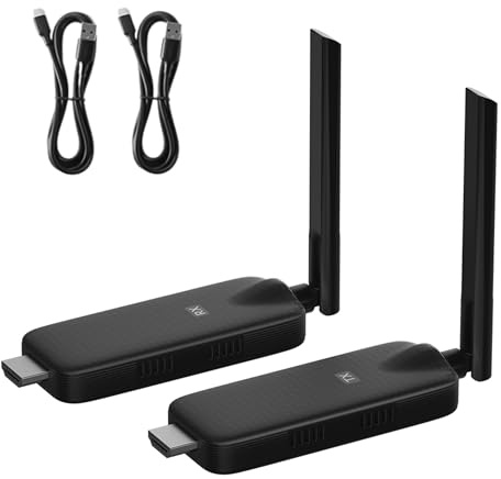 Reagle Kit émetteur et récepteur HDMI sans fil Full HD 1080p 60 Hz, portée de 50 m, antennes amovibles, adaptateur HDMI sans fil pour TV, projecteur, ordinateur portable, pas besoin de Wi-Fi, Plug