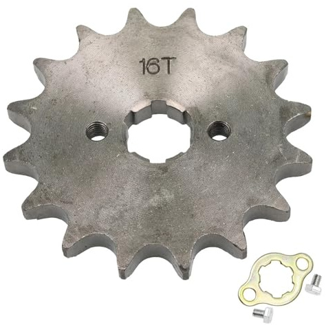 NKURTPC Moto Piñon Delantero Piñón de Motor Delantero Estrella n.° 530, Dientes 10T-21T, 20 mm, para Cadena 530 con Bloqueo, Piezas para Motocicleta, Motocross, ATV, Quad(530-20mm - 16T)