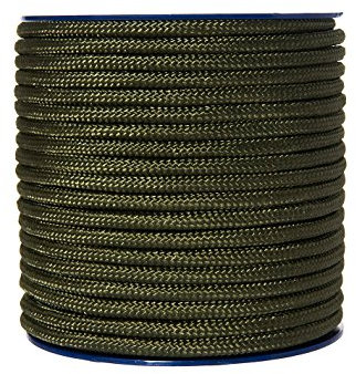 Fosco Industries Rullo Corda Utility Militare 60 Metri in Nylon Spessore 7 mm Campeggio (Verde)