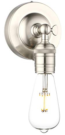 Phansthy Loft-Wandlampe Vintage Industrie Wandleuchte Wandbeleuchtung Schicke schlichte Wandleuchte Industrial Style (Gebürsteter Edelstahl Farbe)