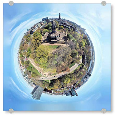 artboxONE Acrylglasbild 30x30 cm Städte Bismarck-Denkmal Hamburg Bild hinter Acrylglas - Bild Hamburg City denkmal