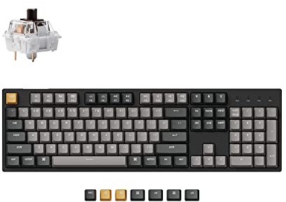 Keychron C2 Pro Wired Custom Mechanical Keyboard Full Size Layout QMK/VIA Programmable Macro RGB Backlit with Hot-Swappable Keychron K Pro Brown Switch OEM Profile PBT Keycaps for Mac Windows Linux