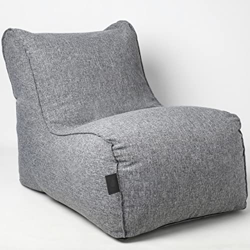 daazoo Elephant Living - Sitzsack Lounger - Premium Indoor Sitzsack - Optimaler Komfort und Schlichtes Design - kombinierbar mit dem Elephant Footstool Hocker (Grau)
