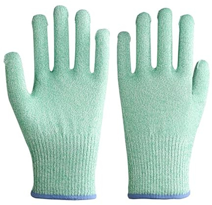 Guantes Anti-Corte, Guantes resistentes a cortes, guantes anticorte HPPE nivel 5, guantes de trabajo de seguridad, guantes verdes de alta resistencia for jardinería, cocina, guantes anticortes Transpi