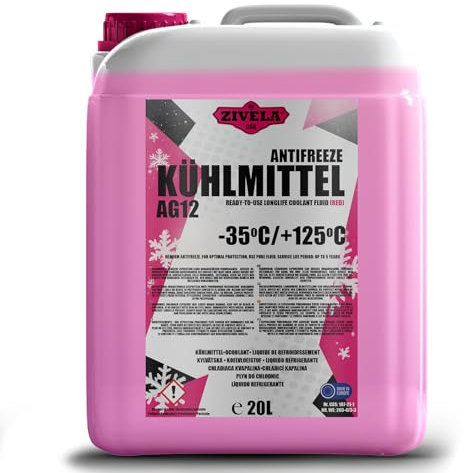 G12 Antigel pour radiateur jusqu'à -35 ° - 20 litres | G12+ Liquide de refroidissement pour voiture | Prêt à l'emploi | Protection durable