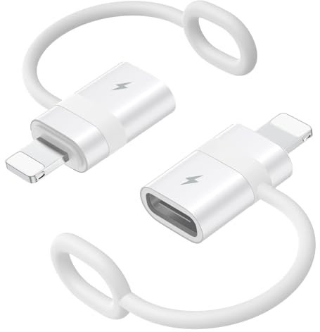 MoKo Adaptador USB C a Lightning con Carga Rápida 36W PD, Adaptador USB-C Hembra a Lightning Macho para iPhone 14/13/12/11/iPad/iPod/AirPods, con Lazo Antipérdida, No para Audio/OTG, Blanco