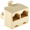 TECHZOCO Bifurcador de telefono RJ11, Adaptador Divisor de Telefono rj11 Macho a Doble, Splitter de teléfono, Adaptador Divisor 6P4C RJ 11, Adapter RJ 11 Plástico, Beige