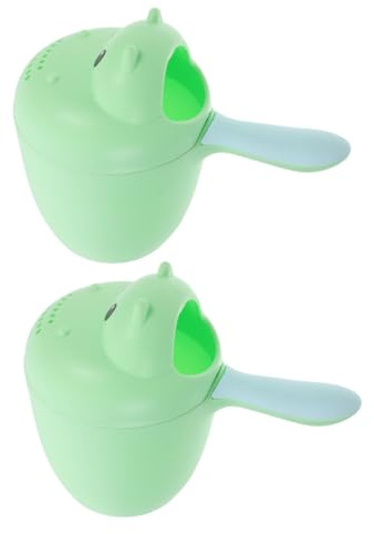 BESPORTBLE 2 Pièces Set de Gobelets de Rinçage pour Garçon Fille Tasse de Bain Ergonomique Sûre avec Poignée Confortable Rinçage Doux des Cheveux et Lavage Corporel pour et Tout Petits