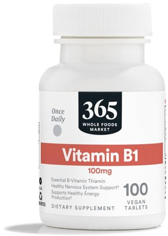 365 by Whole Foods Market, Vitamin B1 100mg, Vegan, 100 Tablets