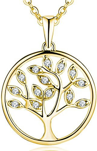 JO WISDOM Halskette Lebensbaum silber 925 baum des lebens Yggdrasil Anhänger kette,Damen Schmuck,Schmuck für Frauen