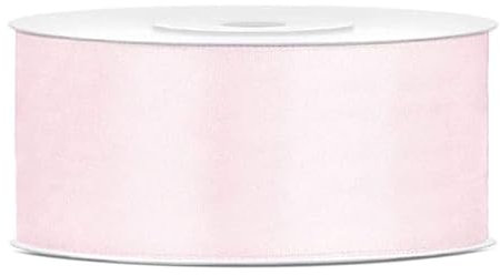 Libetui 25 Meter Satinband Puderrosa 38mm breit Schleifenband hellrosa Satin Dekoband puderrosa Geschenkband Deko Band Geschenkverpackung, Hochzeit, Geschenk Band Rosa