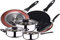 Renberg Bateria de cocina 5 piezas San Ignacio de acero inoxidable con juego de sartenes (16,20,24 cm) en aluminio prensado aptas para induccion, PK3214