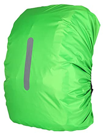 GLADFRESIT Reflective Backpack Cover, Waterproof Backpack Protector Anti-dust Rucksack Rain Cover for Outdoor Hiking Climbing (30-40L) Green