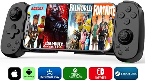 MAJESTECH D6 Phone Game Controller for iPhone/Android/Switch [2025 NEWEST] Play COD, PALWORLD, Xbox, Playstation, Emulators, PC | Mobile Gaming Controller, Bluetooth Controller Wireless Gamepad, Black