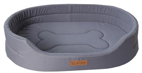 Dualoai Haustierbett mit Niedrigen Vorderkanten, Rechteckig, Atmungsaktiv, Katzensofa, Hundebett, Waschbar, Weiches Hundebett, Welpenbett, Grau XL