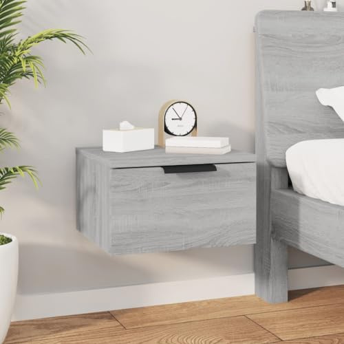 CKioict Buffet de salon multi-usages - Table de chevet murale - Gris sonoma - 34 x 30 x 20 cm - Pour couloir, chambre à coucher, salon, salle à manger