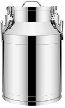 KELUNIS Lattina di Latte Secchio del Latte Brocca in Acciaio Inossidabile 304 con Coperchio, Brocca per Latte Resistente Secchio per Vino per Cucina, Ristorante,64L