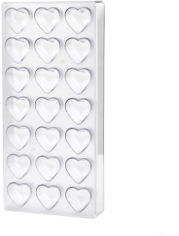 policarbonato cioccolato Per stampo con plastica dura trasparente, non rivestimento interno per facile deFor stampaggio, adatto per caramelle, cioccolatini e gelatine (a forma di cuore)