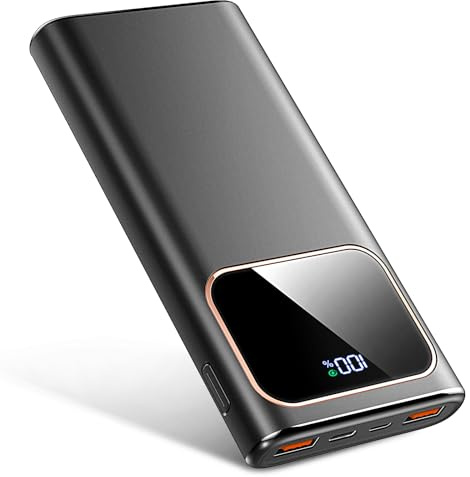 2026 Batterie Externe, 10000mAh 22.5W Power Bank, Batterie Portable USB C Input & Output PD3.0 QC4.0,Charge Rapide Powerbank à Affichage LED pour iPhone Samsung et Autres téléphone, Noir